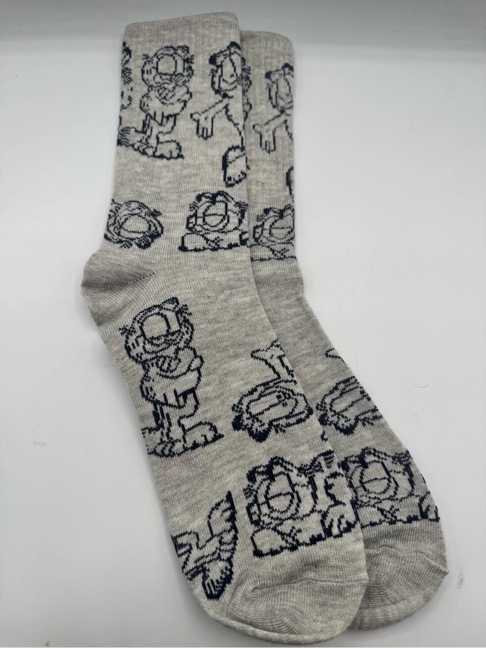 Garfield Gray Crew Socks Adult Size 8-12